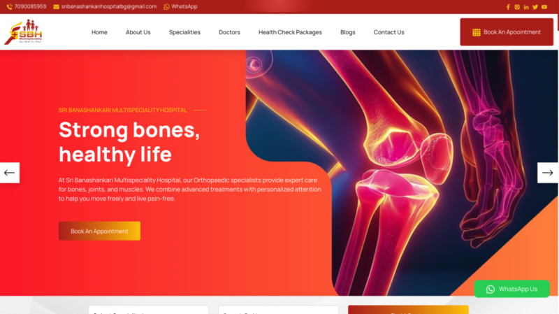 Project Created for Sri Banashankari Hospital using PHP as technology base