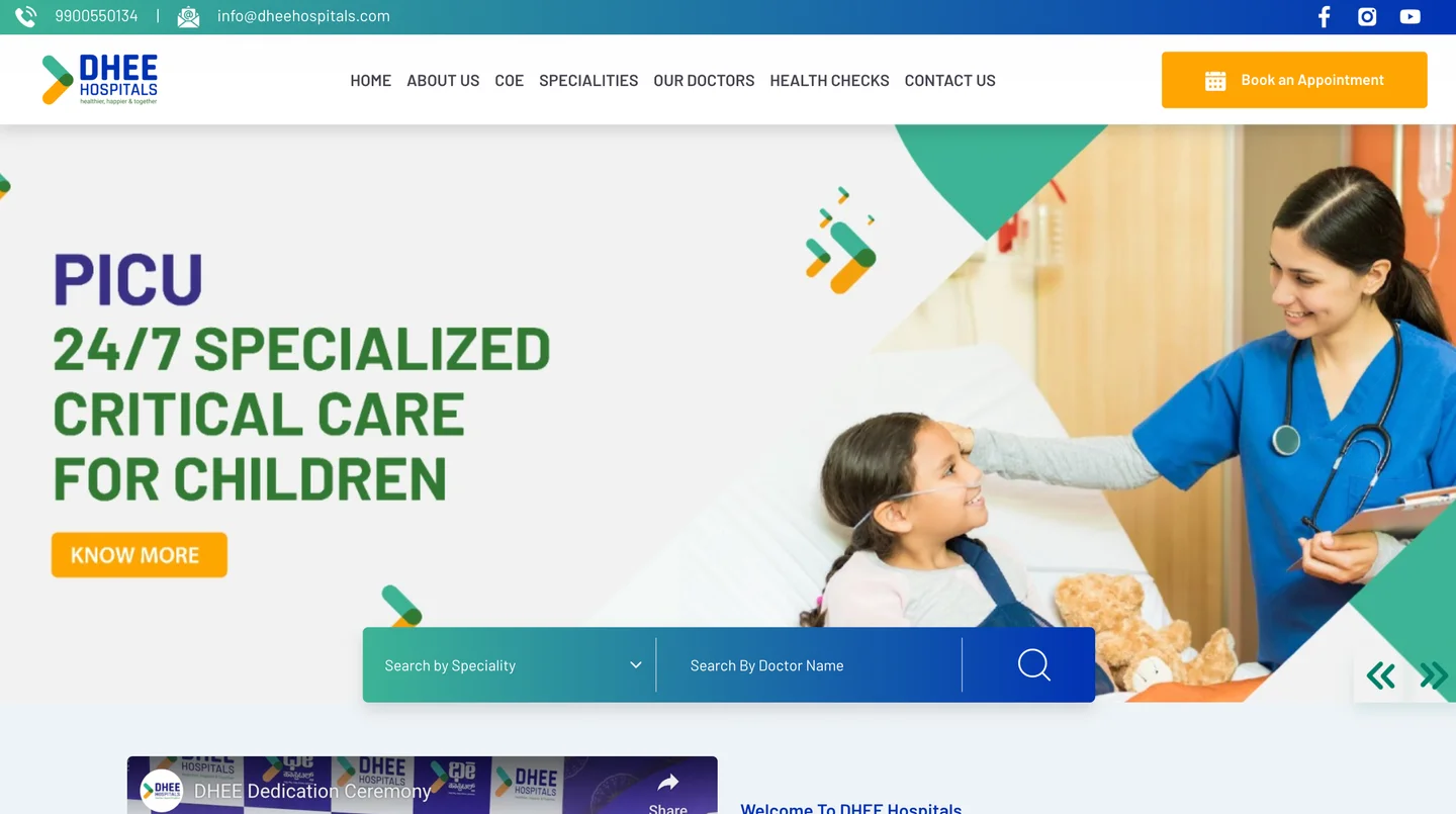 DHEE Hospitals Website Development Case Study