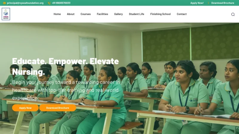 Project Created for Vyasa Nursing College using PHP as technology base