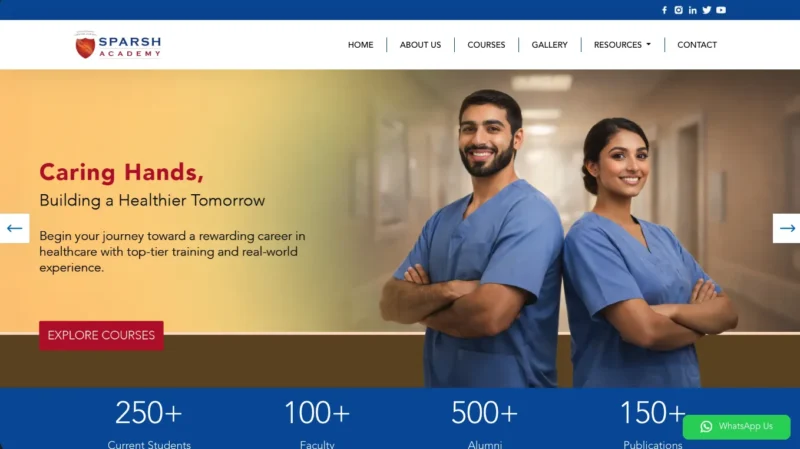 Project Created for SPARSH Institutes using PHP as technology base