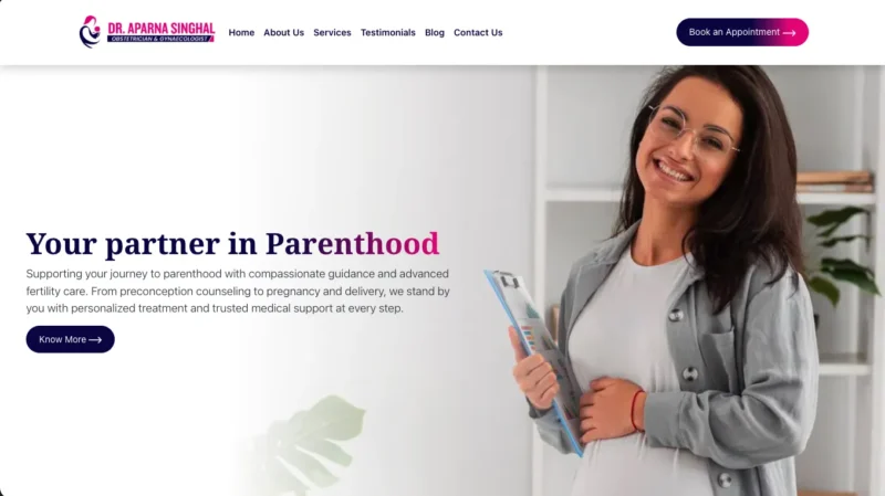 Project Created for Dr. Aparna Singhal using PHP as technology base