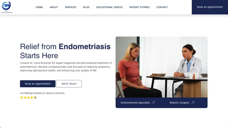 Project Created for Delhi Centre for Endometriosis using PHP as technology base
