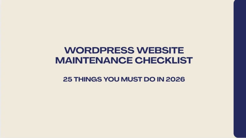 Project Created for WordPress Website Maintenance Checklist: 25 Things You Must Do in 2026 using PHP as technology base