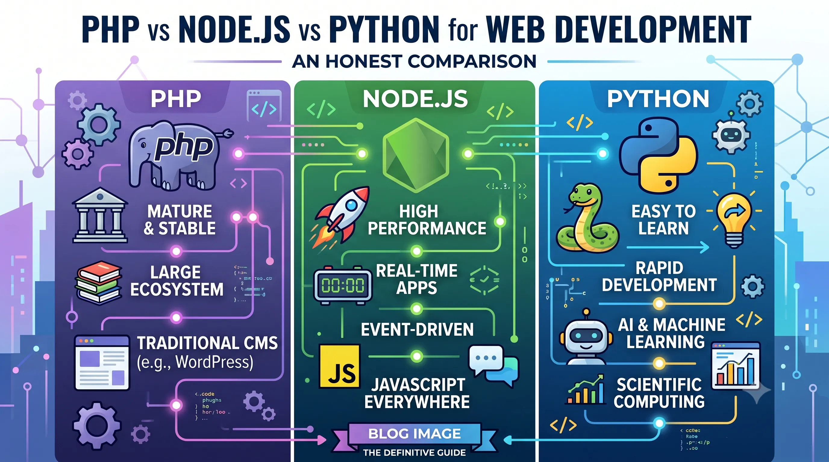 PHP vs Node.js vs Python for web development