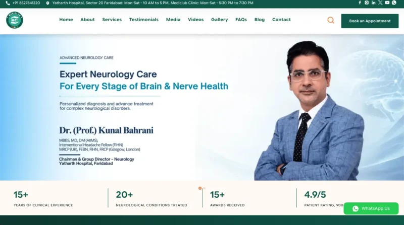 Project Created for Dr. Kunal Bahrani using PHP as technology base